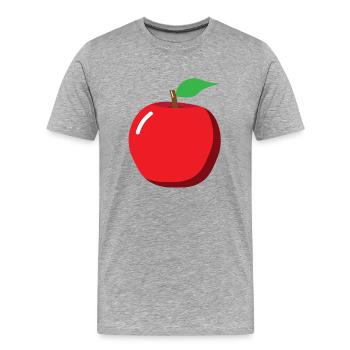 Apfel - Illustration - Männer Premium Bio T-Shirt - Grau meliert - Vorne - Damien (186cm)