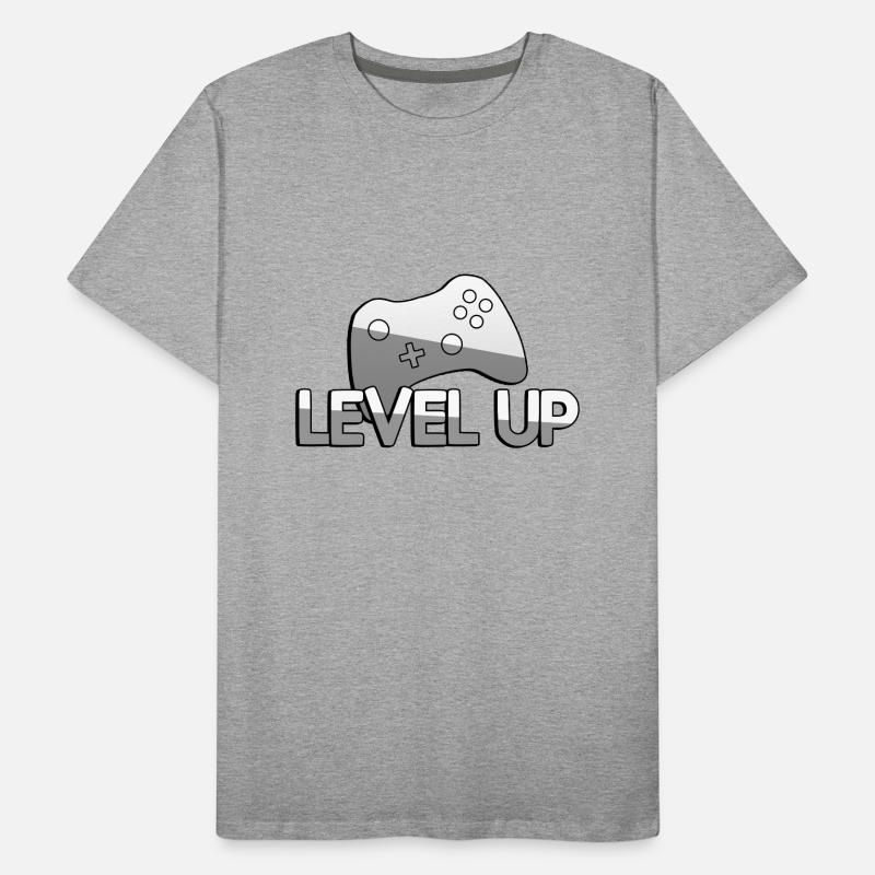 LEVEL UP + Controller - Gaming Men's Premium Organic T-Shirt