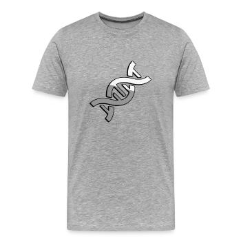 ADN - Illustration - T-shirt bio Premium Homme - gris chiné - Devant - Damien (186cm)