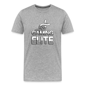 GAMING ELITE + ADN - Jeux - T-shirt bio Premium Homme - gris chiné - Devant - Damien (186cm)