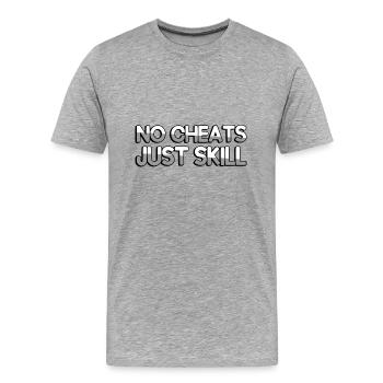 NO CHEATS JUST SKILL - Gaming - Männer Premium Bio T-Shirt - Grau meliert - Vorne - Damien (186cm)
