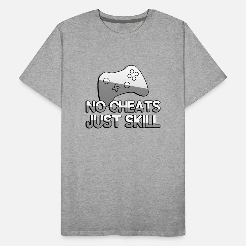 NO CHEATS JUST SKILL + Controller - Gaming Men's Premium Organic T-Shirt