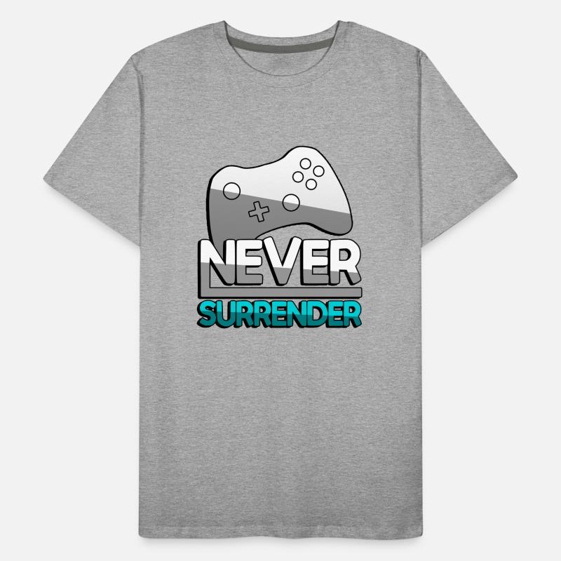 NEVER SURRENDER (Türkis) + Controller - Gaming Männer Premium Bio T-Shirt