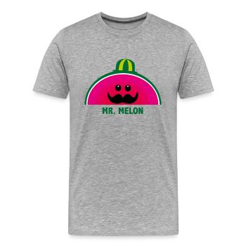 Mr. Melon - T-shirt bio Premium Homme - gris chiné - Devant - Damien (186cm)