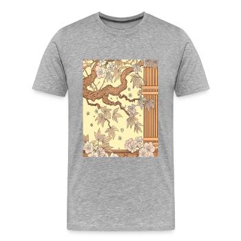 Asie - T-shirt bio Premium Homme - gris chiné - Devant - Damien (186cm)