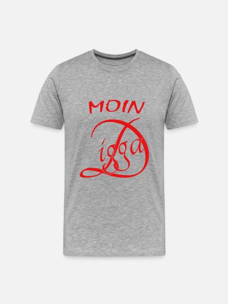 Moin Digga - Männer Premium Bio T-Shirt - Grau meliert