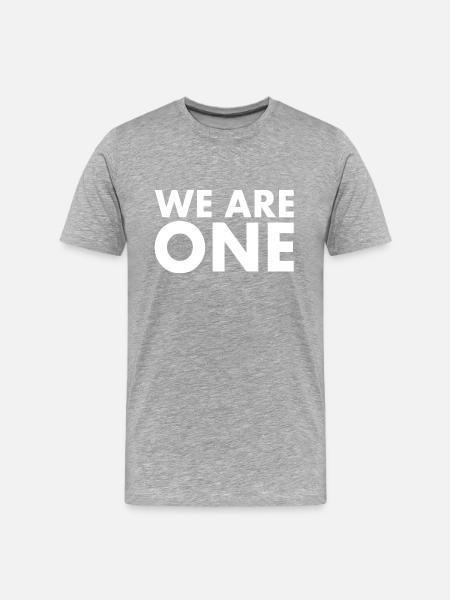 We are one - Männer Premium Bio T-Shirt - Grau meliert