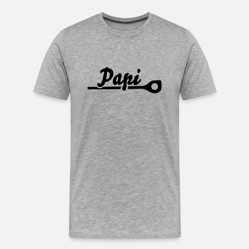 Papi - Männer Premium Bio T-Shirt - Grau meliert