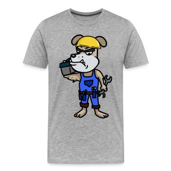 Handwerk Handwerker Baustelle Berufe Unternehmer - Männer Premium Bio T-Shirt - Grau meliert - Vorne - Damien (186cm)