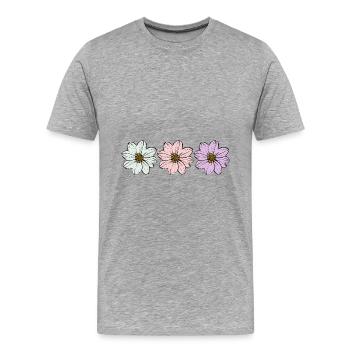 Blume pastell Blume Blumen pastell Blumen flieder - Männer Premium Bio T-Shirt - Grau meliert - Vorne - Damien (186cm)
