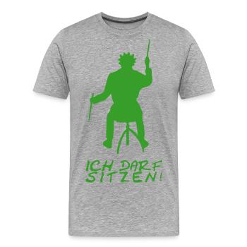 ICH DARF SITZEN - Männer Premium Bio T-Shirt - Grau meliert - Vorne - Damien (186cm)