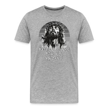 V8 Cars Jesus Auto Schrauber - Männer Premium Bio T-Shirt - Grau meliert - Vorne - Damien (186cm)