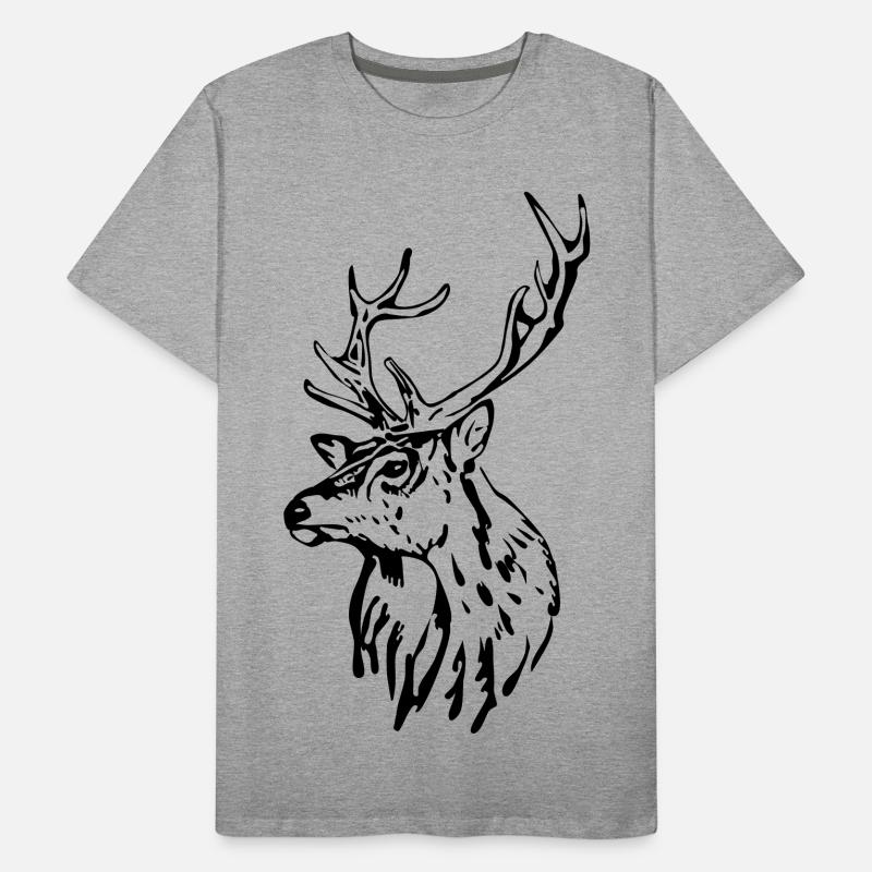 Deer Head [Black] Men's Premium Organic T-Shirt