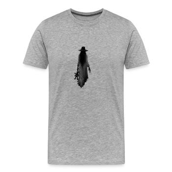 horror_shirt_transparent - Männer Premium Bio T-Shirt - Grau meliert - Vorne - Damien (186cm)