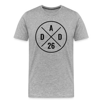 Dad 26 Baby Dad Father's Day Gift Dad 2026 - Men's Premium Organic T-Shirt - heather grey - Front - Damien (186cm)