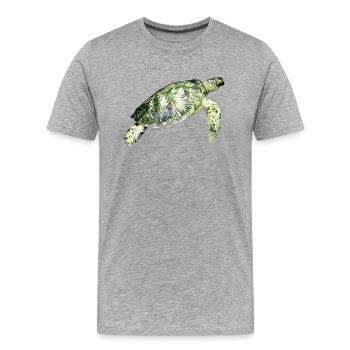 Tortue aquatique - T-shirt bio Premium Homme - gris chiné - Devant - Damien (186cm)