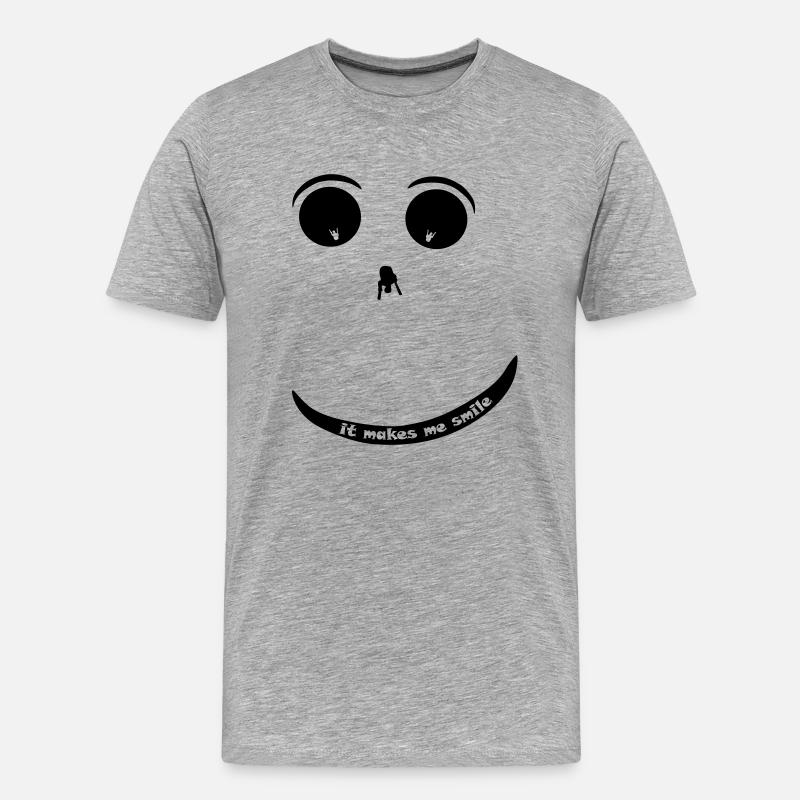 Paragliding Smiley - Männer Premium Bio T-Shirt - Grau meliert