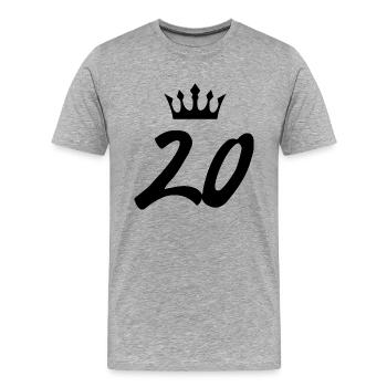 Couronne de 20 chiffres - T-shirt bio Premium Homme - gris chiné - Devant - Damien (186cm)
