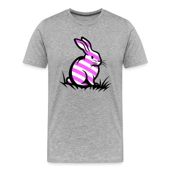 Lapin de Pâques Pâques - T-shirt bio Premium Homme - gris chiné - Devant - Damien (186cm)