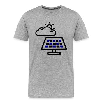 Solar Energie Panele - Männer Premium Bio T-Shirt - Grau meliert - Vorne - Damien (186cm)