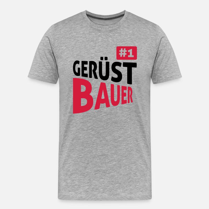Gerüstbauer - Männer Premium Bio T-Shirt - Grau meliert