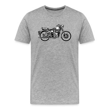 Motorrad / Motorcycle 02_schwarz weiß - Männer Premium Bio T-Shirt - Grau meliert - Vorne - Damien (186cm)