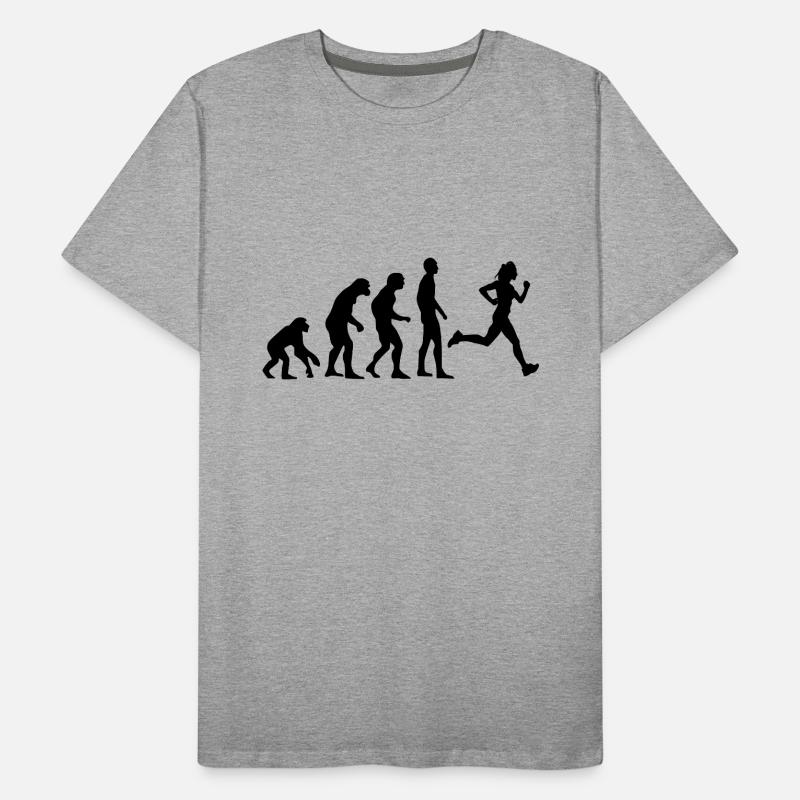 Human Evolution Running Jogging Jogging Gift Men's Premium Organic T-Shirt