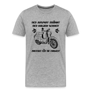 Simson Schwalbe KR 51 Kult Moped - Männer Premium Bio T-Shirt - Grau meliert - Vorne - Damien (186cm)