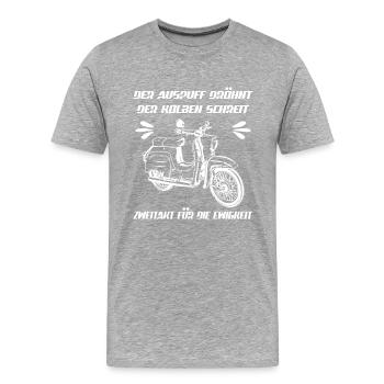 Simson Schwalbe KR 51 Kult Moped - Männer Premium Bio T-Shirt - Grau meliert - Vorne - Damien (186cm)