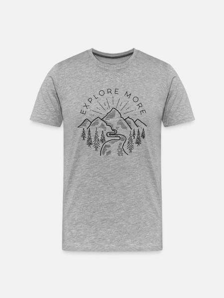 Explore more - Männer Premium Bio T-Shirt - Grau meliert