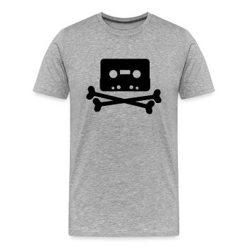 Piratbyrån (The Pirate Bay) - Men's Premium Organic T-Shirt - heather grey - Front - Damien (186cm)