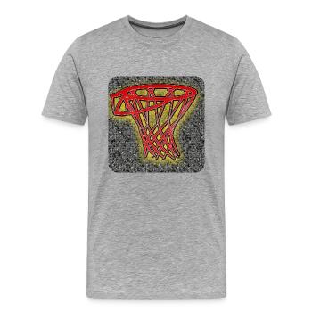 Cerceau de basket - Club WoW - T-shirt bio Premium Homme - gris chiné - Devant - Damien (186cm)
