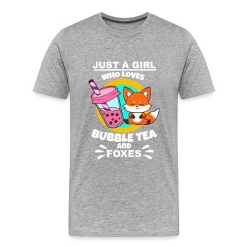 Bubble Tea Bubble Tea Cadeau Fille - T-shirt bio Premium Homme - gris chiné - Devant - Damien (186cm)