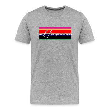 Human Ästhetik Geschenk - Männer Premium Bio T-Shirt - Grau meliert - Vorne - Damien (186cm)