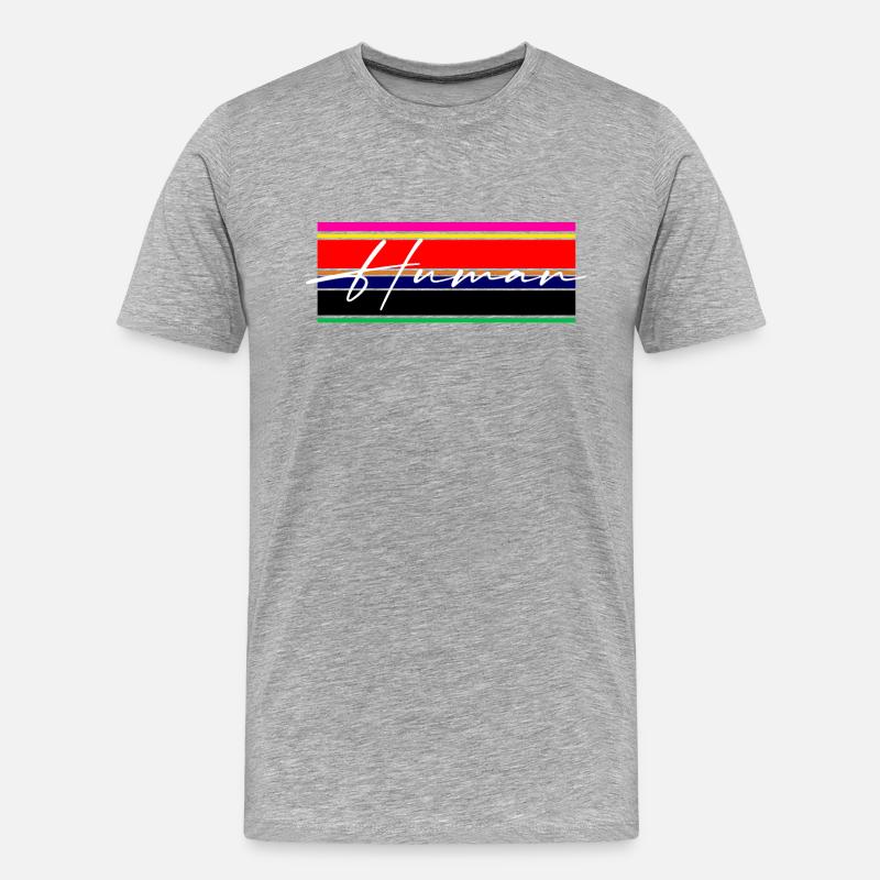 Human Ästhetik Geschenk - Männer Premium Bio T-Shirt - Grau meliert
