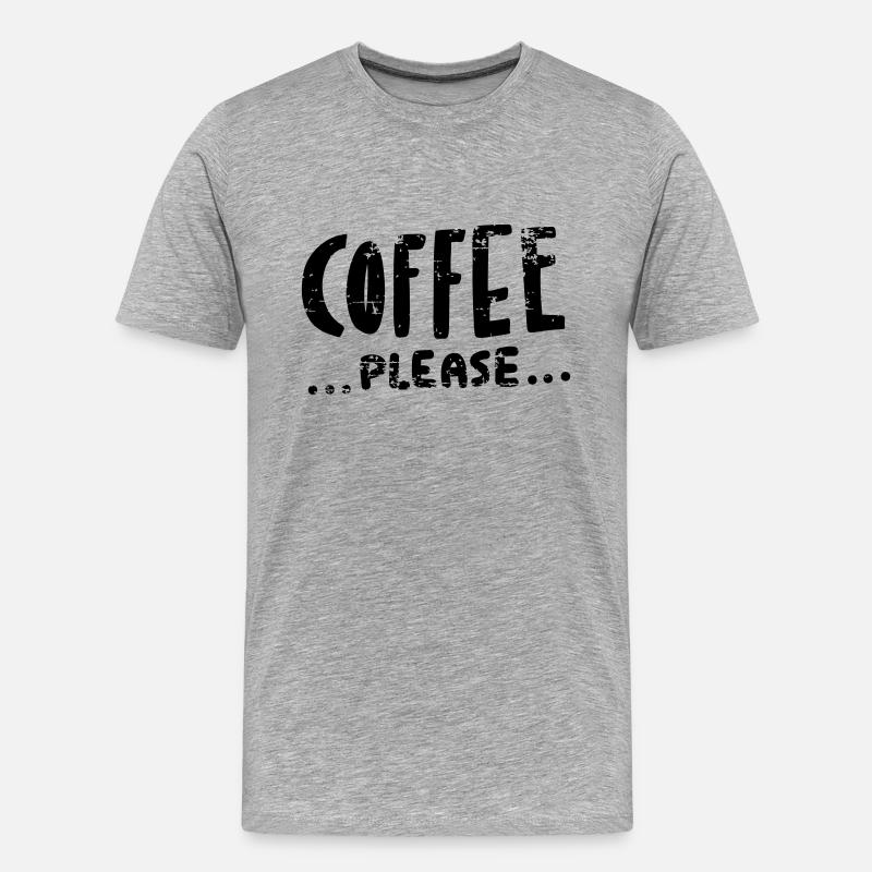 Coffee ...please... - Männer Premium Bio T-Shirt - Grau meliert