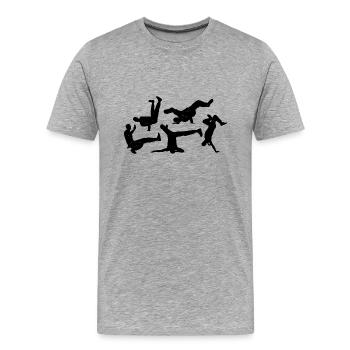 Breakdance - Männer Premium Bio T-Shirt - Grau meliert - Vorne - Damien (186cm)