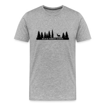 Forêt Noire indigène - T-shirt bio Premium Homme - gris chiné - Devant - Damien (186cm)