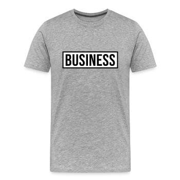 Business-Shirt - Men's Premium Organic T-Shirt - heather grey - Front - Damien (186cm)