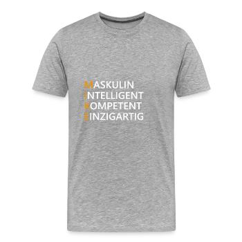 Mike Name Geschenk - Männer Premium Bio T-Shirt - Grau meliert - Vorne - Damien (186cm)