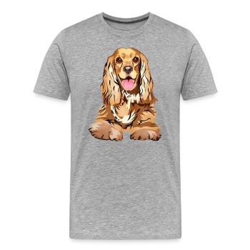 cocker spaniel - T-shirt bio Premium Homme - gris chiné - Devant - Damien (186cm)
