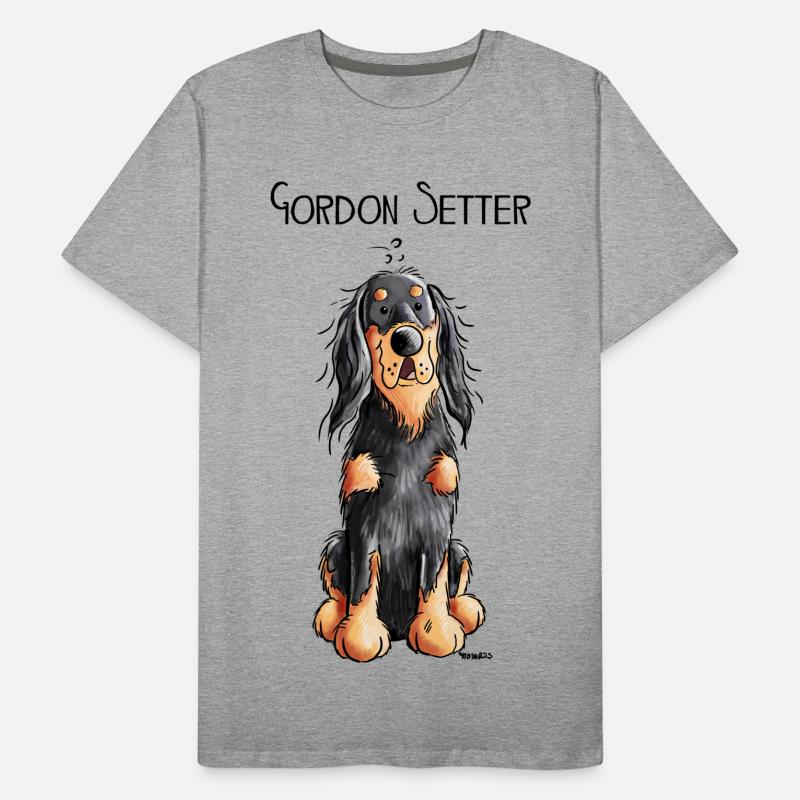 Funny Gordon Setter - Hund - Comic - Hunderasse Männer Premium Bio T-Shirt