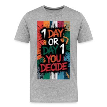 Farbentscheidung und Rebellion - Männer Premium Bio T-Shirt - Grau meliert - Vorne - Damien (186cm)