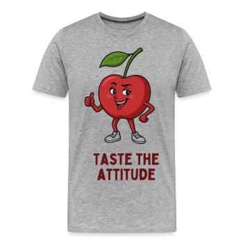 Apple with Attitude Motif - Men's Premium Organic T-Shirt - heather grey - Front - Damien (186cm)