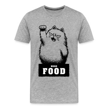 Plus de nourriture - T-shirt bio Premium Homme - gris chiné - Devant - Damien (186cm)