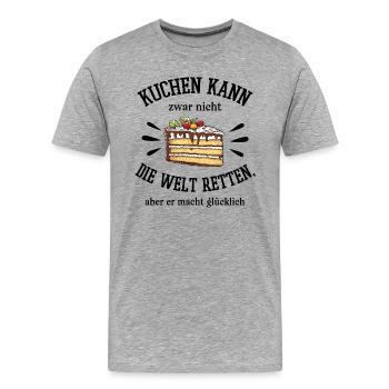 Konditorei Kuchen Welt retten Torte backen Bäcker - Männer Premium Bio T-Shirt - Grau meliert - Vorne - Damien (186cm)
