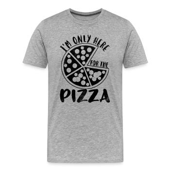 Je suis seulement ici pour la pizza - T-shirt bio Premium Homme - gris chiné - Devant - Damien (186cm)
