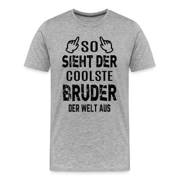 Coolster bester Bruder der Welt Geschenkidee Bro - Männer Premium Bio T-Shirt - Grau meliert - Vorne - Damien (186cm)