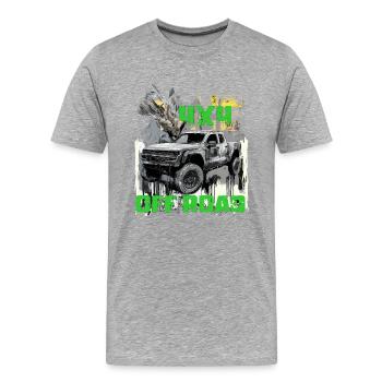 4x4 Offroad Pickup Pick Up Truck US Car - Männer Premium Bio T-Shirt - Grau meliert - Vorne - Damien (186cm)