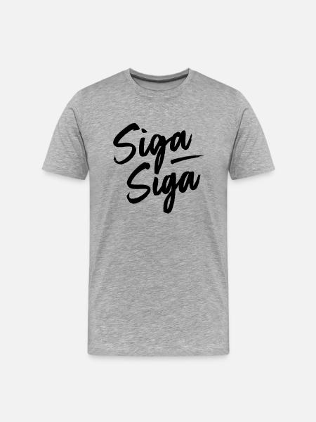 Siga Siga - Männer Premium Bio T-Shirt - Grau meliert